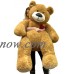 55 Inch Giant Teddy Bear Love Heart on Chest, Tan Soft New Big Plush Teddybear   
